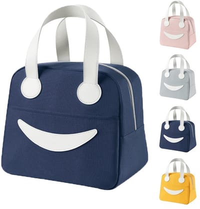 longziming -Geïsoleerde Lunchtas - Thermische Tas - Koeltas - Drielaagse Isolatie - Waterdicht Materiaal - Aluminium Voering - Schattig Ontwerp - Ruimtebesparend Draagbaar - Blauw - 1 Stuk