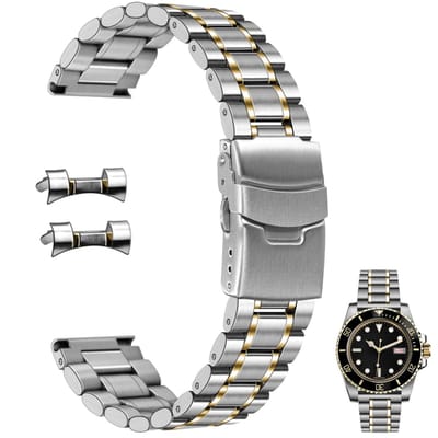 Dailygoods- Horlogeband Duurzaam 20mm/22mm - Roestvrij Staal - Metalen Horlogeband - Quick Release - Vervangband - Compatibel met de meeste horloges - Horlogestrap