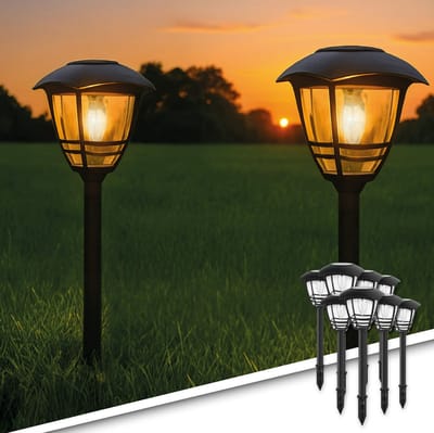 Solar tuinverlichting pad 'Prickle' - Voordeelset van 8 - Tuinverlichting - Padverlichting - Buitenlampen op zonne-energie - Zwart