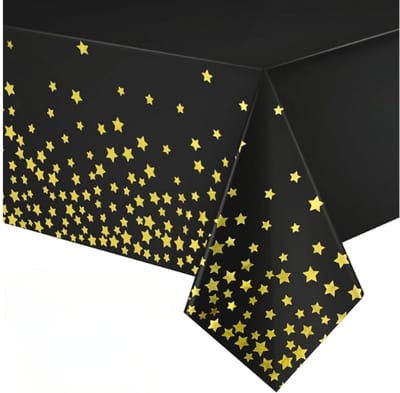 Daily Style – Tafelkleed – Zwart met gouden sterren – (137x183cm)