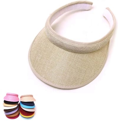 1-pack - Zonnehoed - Zomerse strandhoed - Sportzonnehoed - Ouder-kind zonneklep - Geschikt voor tennis, volleybal, hardlopen, joggen, fietsen, vissen - Eén maat voor volwassenen - Hoofdomtrek 55-60 cm - Beige