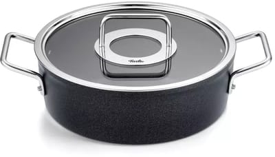 Fissler Adamant - Kookpan Laag met Glasdeksel - 24cm - Geschikt voor Alle Warmtebronnen Incl. Inductie!