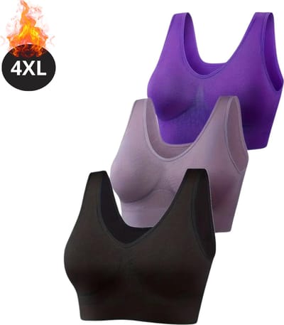 Bovista BH Zonder Beugel - Zonder Bandjes - Push-up Bh's - Comfort Beha - Comfortabel - Sterk - Dames - Plus Size - Gemengd 2 - Maat 4XL