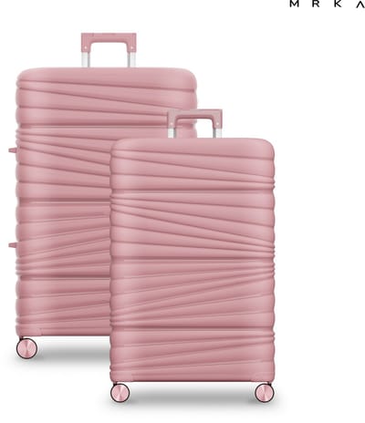 MRKA® Santiago - Reiskoffer duoset - 2-delig Kofferset (S + L) - Khaki - Kofferset - Koffersets - Koffers - Reisbagage - Valies - Lichtgewicht - Polypropyleen Koffer - TSA Slot - Cijferslot - 360° Wielen - Koffers Met Wielen - 37 Liter en 91 Liter