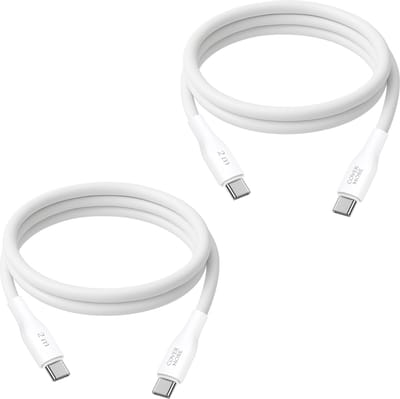 Usb C kabel - 2 stuks - Usb C naar usb C - Snel oplaadkabel met usb C aan beide kanten - Snellader - 2 meter - Wit