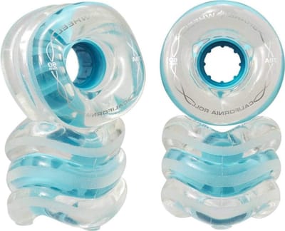 Skateboard Wielen - Cruiser Wielen - Soepel Cruisen - California Roll Design - 60mm 78a - Helder met Blauwe Naven