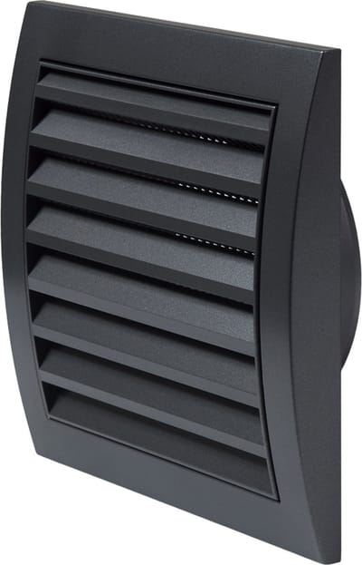 Paneir Airdesigns- ABS - 153 X 148 mm - aansluitbus  Ø 100 mm - net - zwart