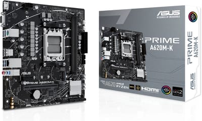 ASUS Prime A620M-K - Moederbord - Socket AM5 - Micro-ATX - AMD A620 chipset