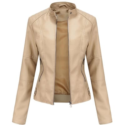 Dames Kunstleer Bikerjack PU Motor Casual Slanke jas met rits Cropped Racer Moto Bomber Bovenkleding Grote maten S-4XL Oversized Mode Nieuw S