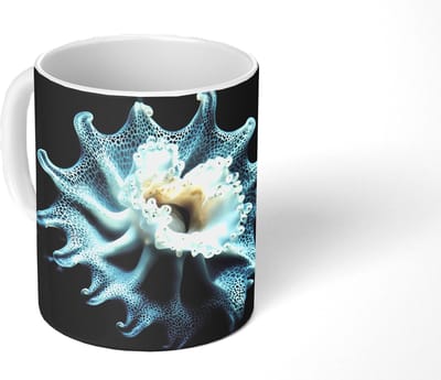 Mok - Koffiemok - Zeewezen - Wit - Golven - Water - Mokken - 350 ML - Beker - Koffiemokken - Theemok