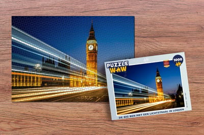 Puzzel De Big Ben met een lichtstraal in Londen - Legpuzzel - Puzzel 1000 stukjes volwassenen
