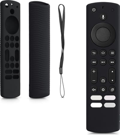 kwmobile hoes geschikt voor Toshiba and Insignia NS-RCFNA-21, CT-RC1US-21, CT95018 / Fire TV - Siliconen anti-slip hoes voor afstandsbediening in zwart