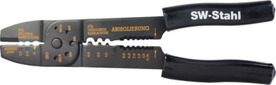 SW-Stahl 42504L kabelschoenklemtang voor geïsoleerde en ongeïsoleerde connectoren 1,5/2,5/6 mm I draadstripper 0,75-6 mm I schroefknipper M2,6-M5