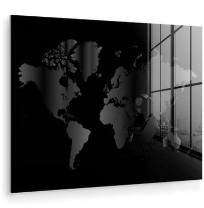 ® Glasschilderij 160x120 cm - Schilderij acrylglas - Wereldkaart - Roze - Glans - Foto op glas - Muurdecoratie woonkamer - Wanddecoratie slaapkamer - Schilderijen