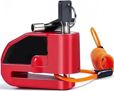 Motorslot met Alarm - Schijfrem slot - Motor Beveiligen - Uniek Slotcilinder - 10x10x10 mm - Zilver