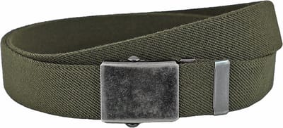Landley Elastische XXL Canvas Riem Groen - Lange Stretch Koppelriem - Dames en Heren - Zelf op maat maken - Totale lengte 175 cm - Tot taillemaat 160