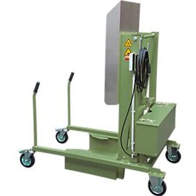 Afval container station kiepstation MKS-F, electrohydraulisch 230 V, groen RAL 6011