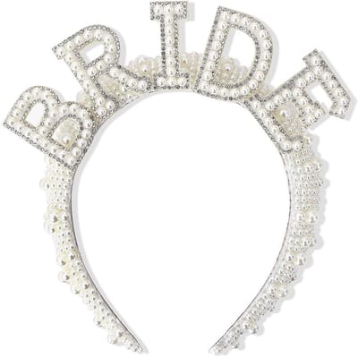 Dailygoods- Kroonhoofdband Luxe Ivoren Afwerking - Parel/Strass Steentjes - Bruidsdouche Accessoire - Glamour - Verfijning - Betoverend Design - Bruidshoofddeksel