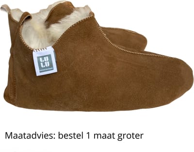 LuLu- Leren sloffen / pantoffels gevoerd met Schapenvacht - Maat 36