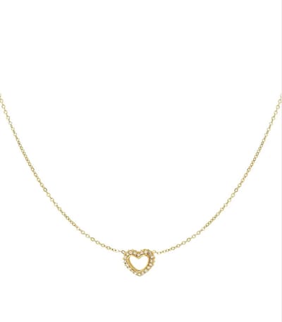 Diamant hart ketting - goud