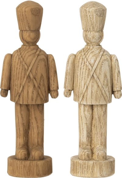 J-Line figuur Notenkraker Wood Look Gips - polyresin - bruin - set van 2