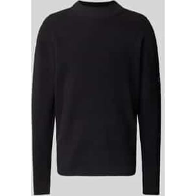 Relaxed fit gebreide pullover met labelpatch