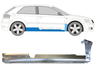 Volledige dorpel + reparatiepaneel voorste spatbord voor Audi A3 8P 2003-2012