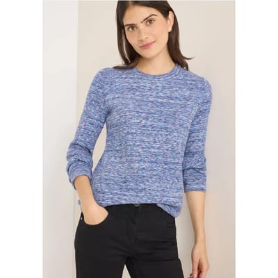 Shirt met zacht gemêleerd ribboord