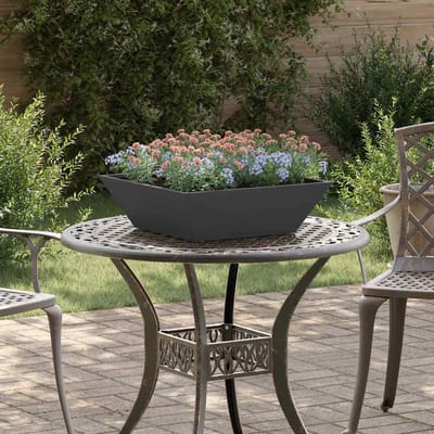 vidaXL - Plantenbak - Zwart - 50 - x - 50 - x - 15 - cm - Koudgewalst - staal