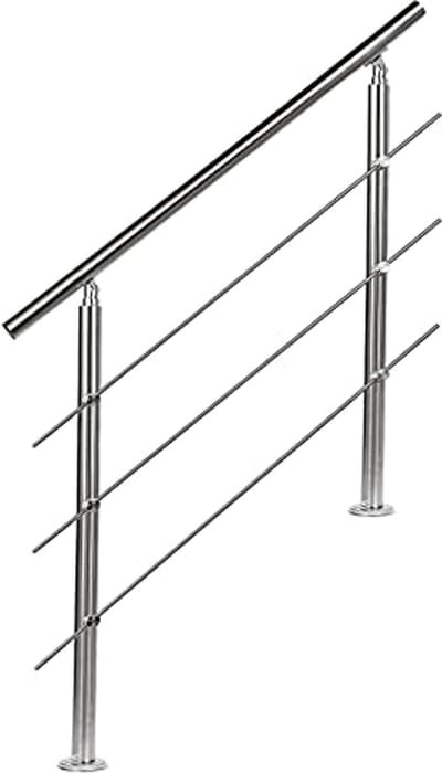 Trapleuning RVS - Balustrade Hek - Veiligheid Verhoging - Verstelbare Hoek - 80 cm - Metaal