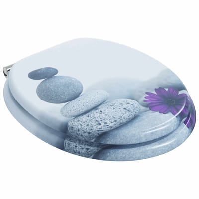 vidaXL - Zacht-sluit - toiletzitting - Grijs - 44 - x - 38 - cm - MDF - bord