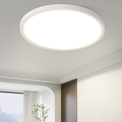 NETTLIFE Plafondlamp LED - modern - 18cm - Wit - Platte Plafondlamp - 15 W Ganglamp - 4000 K Neutraal wit Licht - voor Slaapkamer | Keuken | Woonkamer