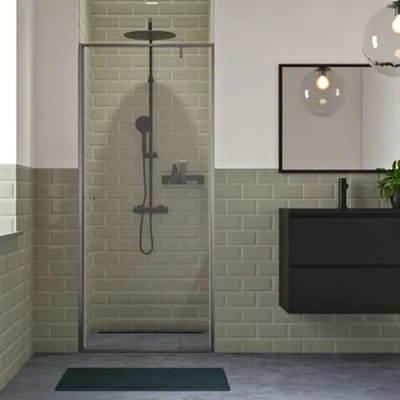 Sealskin - Douchedeur Contour 90 X 200cm - Mat Grijs Profiel - 6 Mm Helder Glas
