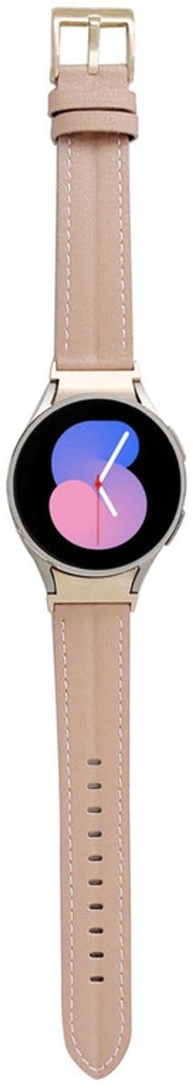 Luxe leren bandje - geschikt voor Samsung Galaxy Watch 7 (40 & 44mm) / Watch 6 (Classic) / Watch 5 (Pro) / Watch 4 (Classic) / Watch FE - leer met gesp - roze