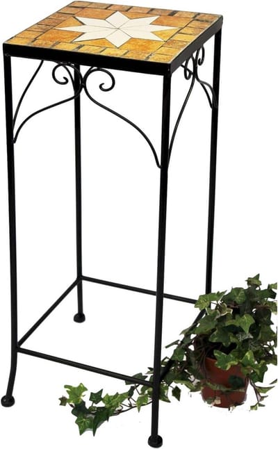 Mozaïek bijzettafel - Bloemenstandaard - Decoratief meubel - Handgemaakt mozaïek - 62 cm hoog - Gekleurd