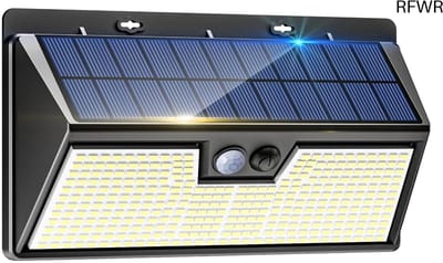 RFWR® Zonnelampen voor buiten met bewegingssensor, 318 LEDs, waterdicht en energiezuinig
