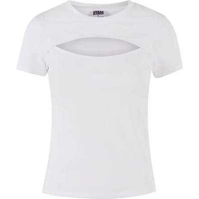 Urban Classics Short Cut-Out Dames T-shirt - wit - M