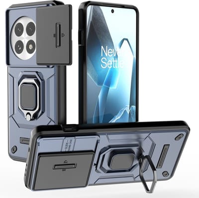 Coverup Hoesje - Geschikt voor OnePlus 13 Hoesje - Coverup Ring Kickstand Back Cover met Camera Shield - Blauw