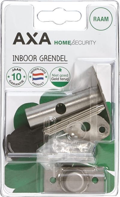 AXA insteekgrendel, staal, F1 - zilver, doornmaat 25mm