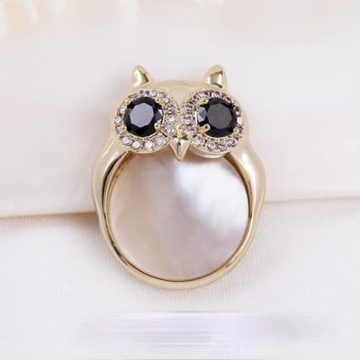 Nouvelle Broche Aimantée Animal Hibou Strass Zirconium Abeille Corsage Chemise Broches de Luxe Pour Homme et Femme Accessoires Bijoux gray