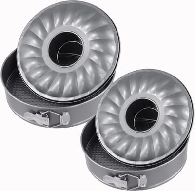 Set van 2 Ronde Springvormen met 2 Bodems (24cm & 26cm) - Lekvrij Bakgereedschap