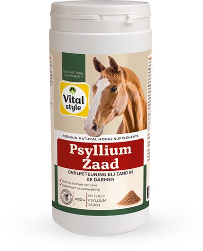 VITALstyle Psylliumzaad - Paarden Supplement - Dé Ondersteuning Bij Zand In De Darmen - Psyllium - Vlozaad - 800 g