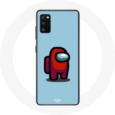Hoesje - Samsung - Galaxy A41 - Flexibel - Blauw - Among Us Patroon blauw