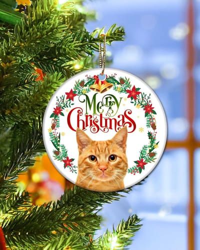 Kerstdecoratie kat - dubbelzijdig acryl - schattige hangdecoratie - perfect voor de kerstboom - ShopVlot