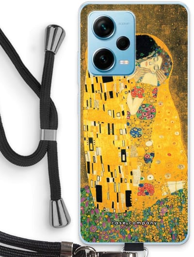 Case Company® - Hoesje met koord geschikt voor Xiaomi Redmi Note 12 Pro Plus hoesje met Koord - Der Kuss - Telefoonhoesje met Zwart Koord - Bescherming aan alle Kanten en Over de Schermrand