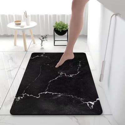 Licht Luxe Marmer Textuur Diatomeeënaarde Absorberende Sneldrogende Mat Toiletdeur Antislip en Vuile Voeten Mat 40x60cm (suction pad)