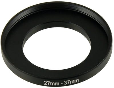 Allecto - Zwarte Intensivering Ring Adapter voor Camera - Stapadapter - 27 mm tot 37 mm - Geschikt voor Camerafilters - Compact en Lichtgewicht