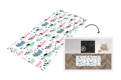 Keukenloper - Loper keuken - Patroon - Hond - Tekenen - 120x50 cm - Keukenloper vinyl