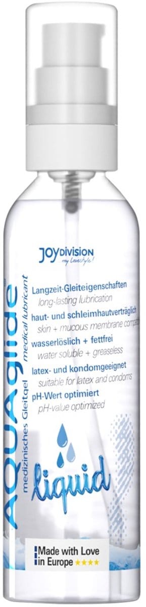 Joydivision AQUAglide liquid 50ml Glijmiddel, waterbasis glijgel & extra vloeibaar, compatibel met latex-condooms