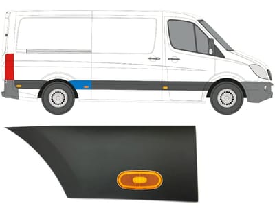 Sierlijst zijlijst achter spatbord met lamp voor Mercedes Sprinter 2006-2018